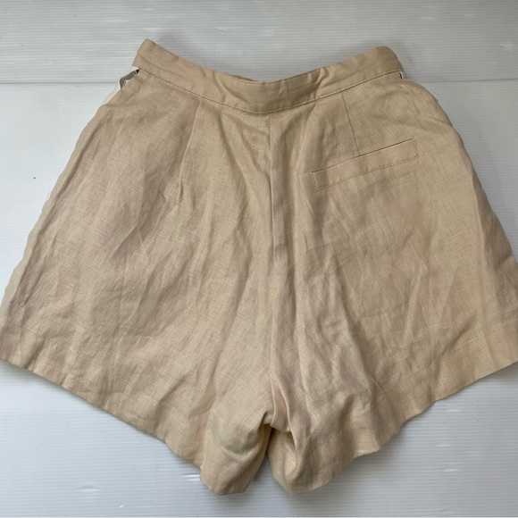Mon Renn Coast Linen Shorts Anthropologie Cream Tan Size S - Picture 10 of 11
